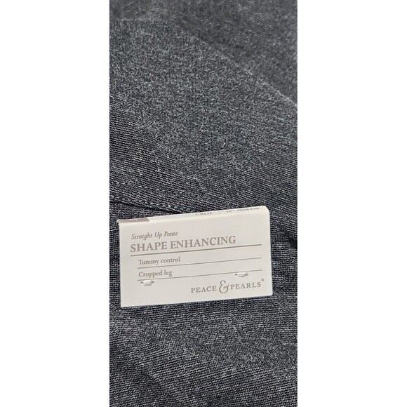 Peace And Pearls Leggin Women Medium Color Gray charcoal Tummy Control (B4) - Picture 9 of 12